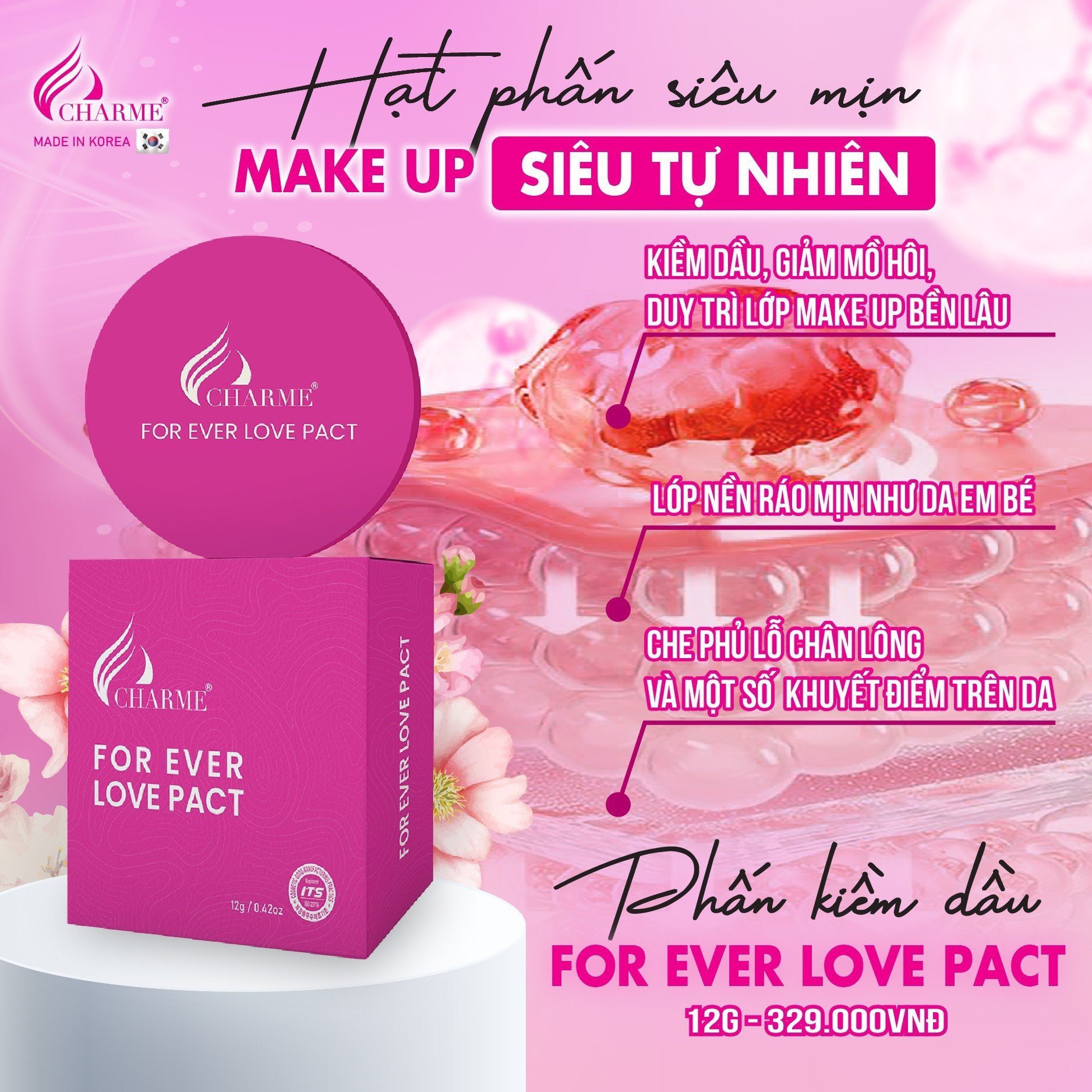 PHẤN KIỀM DẦU CHARME FOR EVER LOVE PACT 
