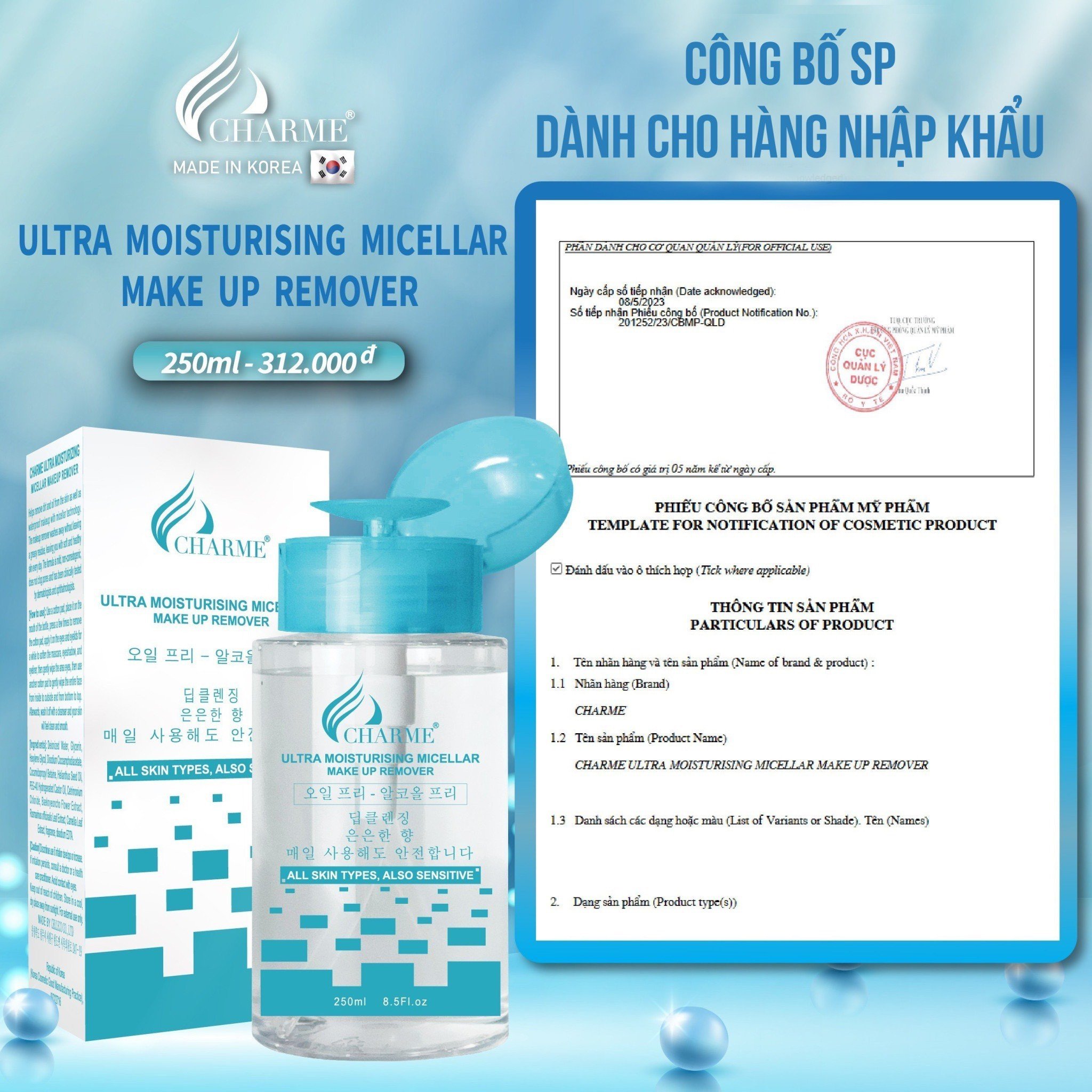 Nước tẩy trang - Ultra Moistursing Micellar Makeuo Remove