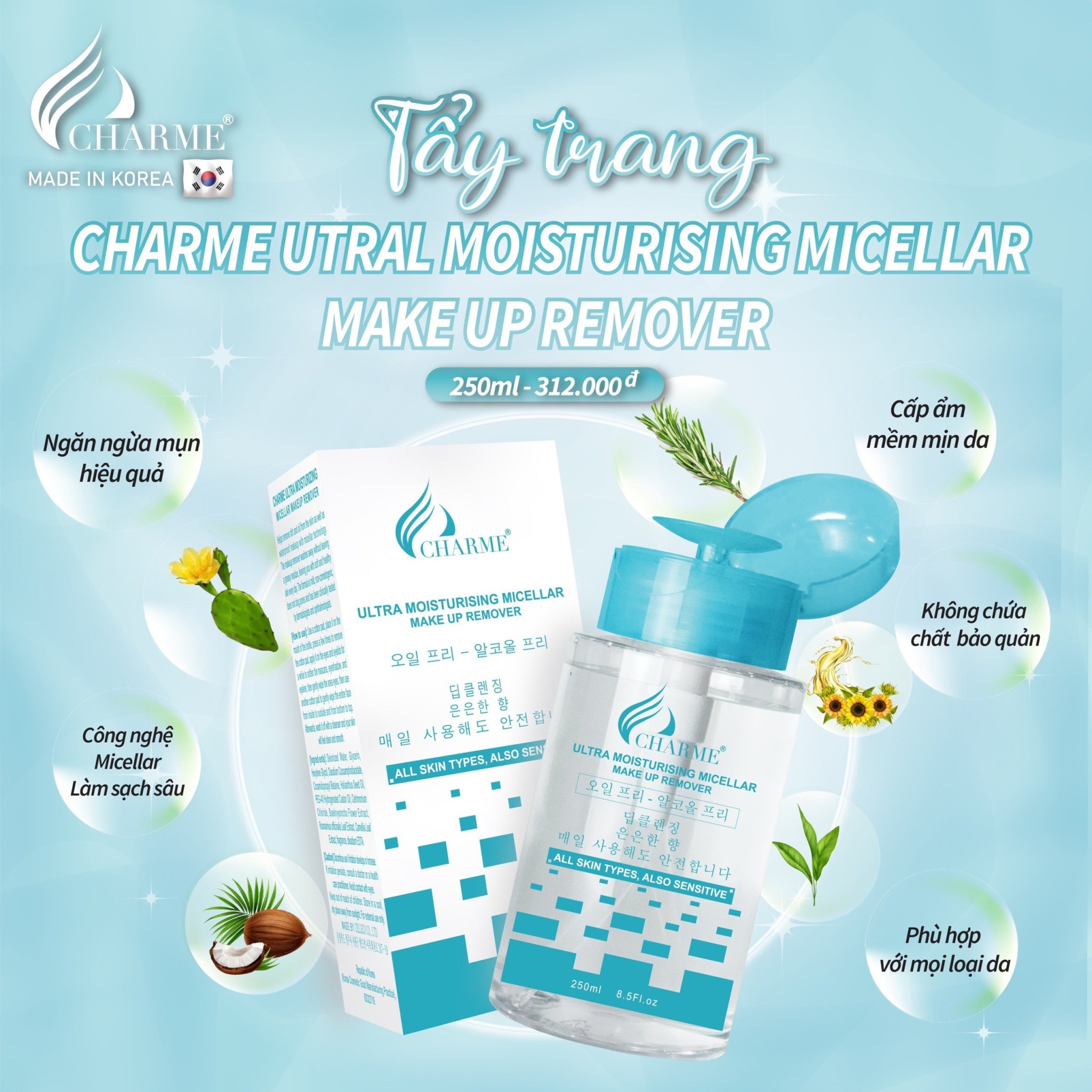 Nước tẩy trang - Ultra Moistursing Micellar Makeuo Remove