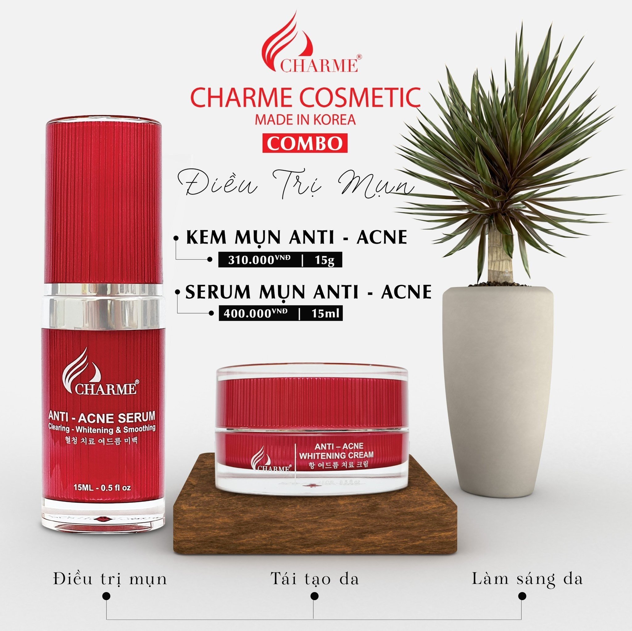 Serum Trị Mụn Charme Thông Đỏ