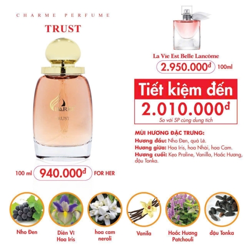 Nước Hoa Charme Trust 100ml